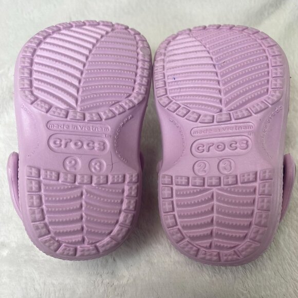 Crocs Clogs Toddler Lilac Adjustable Back Strap & Ventilation Holes Sz C2/3 - Picture 6 of 6